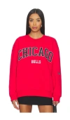 Hype And Vice Chicago Bulls Offside Sweatshirt In Red