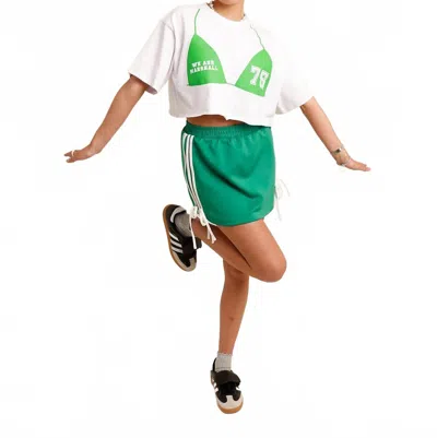 Hype And Vice Hot For Herd Cropped Raw Hem Tee In Green In Multi