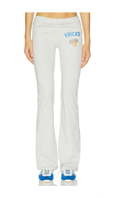 Hype And Vice Knicks Foldover Pant In Heather Grey