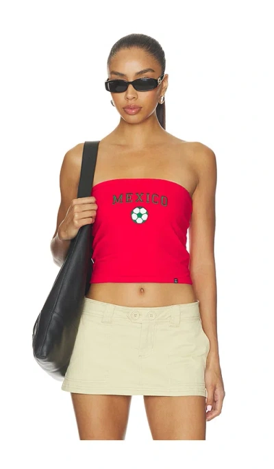 Hype And Vice Mexico Embroidered Tube Top In Red