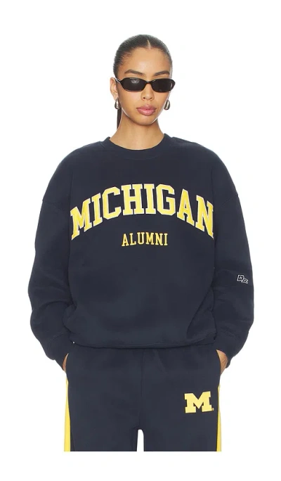 Hype And Vice Michigan Offside Crew Sweatshirt In Blue