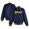 Hype And Vice Navy Michigan Wolverines A-game Varsity Full-snap Jacket In Navy