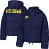 Hype And Vice Navy Michigan Wolverines Puffer Jacket In Blue