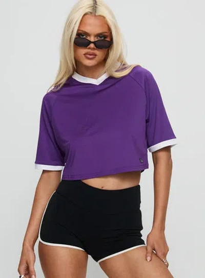 Hype And Vice Nyu Cropped Soccer Jersey Tee In Purple