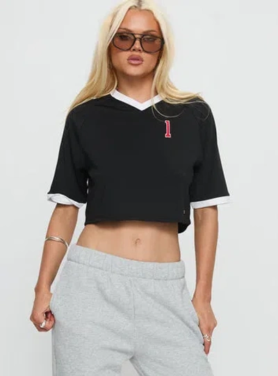 Hype And Vice Ohio State Cropped Soccer Jersey Tee In Black