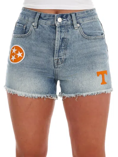 Hype And Vice Patched Shorts In Denim In Multi