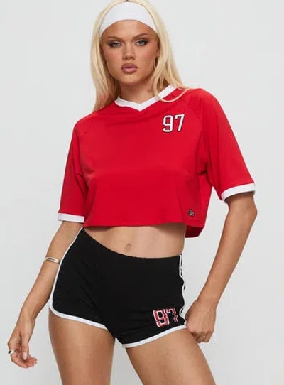 Hype And Vice Sdsu Cropped Soccer Jersey Tee In Red