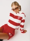 Hype And Vice Sdsu Rugby Polo In Red / White