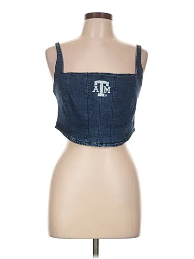 Pre-owned Hype And Vice Sleeveless Top Blue Strapless Neckline Tops