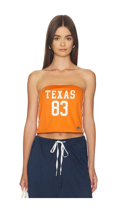 Hype And Vice Texas Jersey Tube Top In Burnt Orange