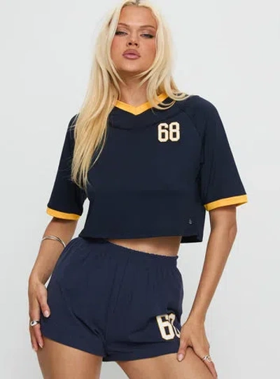 Hype And Vice Uc Berkeley Cropped Soccer Jersey Tee In Blue