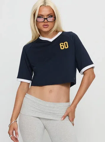 Hype And Vice Uc San Diego Cropped Soccer Jersey Tee In Blue