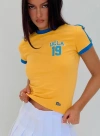 Hype And Vice Ucla Goalie Baby Tee In Yellow