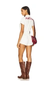 Hype And Vice University Of Alabama Denim Romper In White