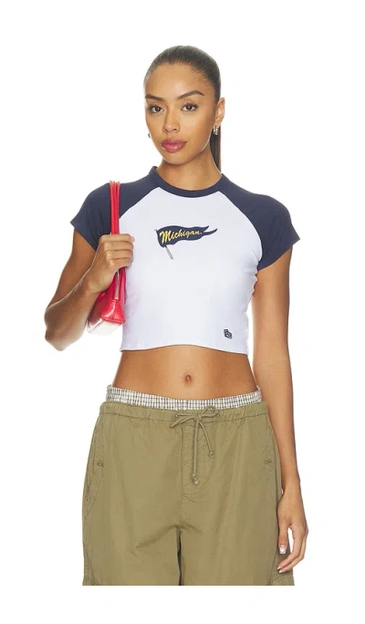 Hype And Vice University Of Michigan Homerun Tee In Blue
