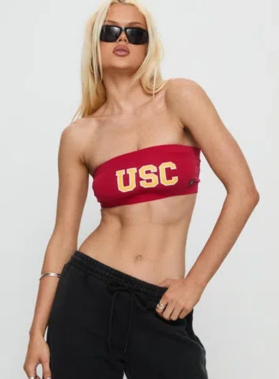 Hype And Vice Usc Bandeau Top In Red