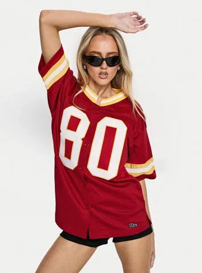 Hype And Vice Usc Football Button Down Jersey In Burgundy
