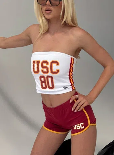 Hype And Vice Usc Jersey Tube Top In White