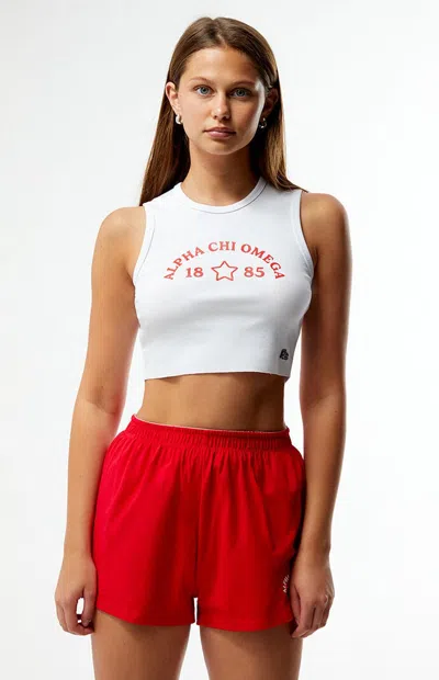 Hype And Vice Women's Alpha Chi Omega Tank Top In White