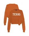 Hype And Vice Burnt Orange Texas Longhorns Oversized Cropped Ivy Knit Pullover Sweater In Orange