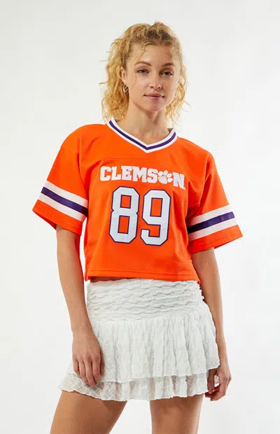 Hype And Vice Women's Clemson Tigers Cropped Football Jersey In Orange