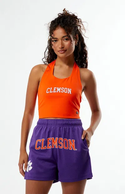 Hype And Vice Women's Clemson Tigers Tailgate Halter Top In Orange