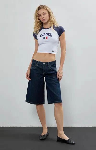 Hype And Vice Women's France Homerun Cropped T-shirt In White