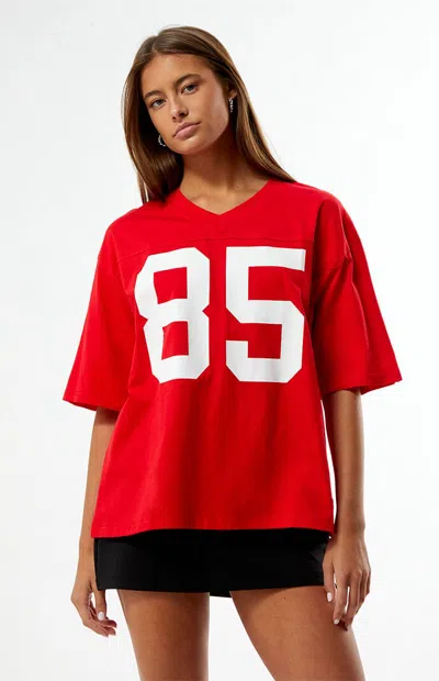 Hype And Vice Women's Georgia Bulldogs Football Oversized T-shirt In Red