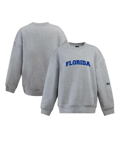 Hype And Vice Women's Heather Gray Florida Gators Offside Pullover Sweatshirt
