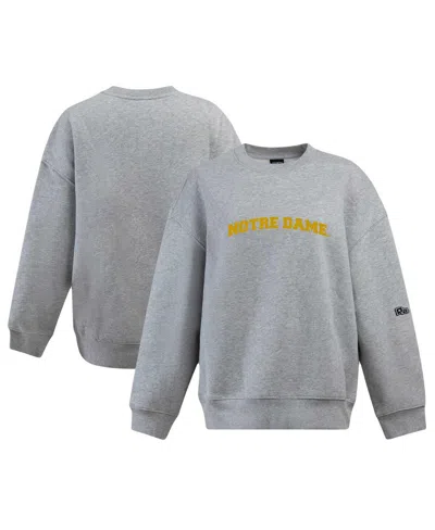Hype And Vice Women's Heather Gray Notre Dame Fighting Irish Offside Pullover Sweatshirt
