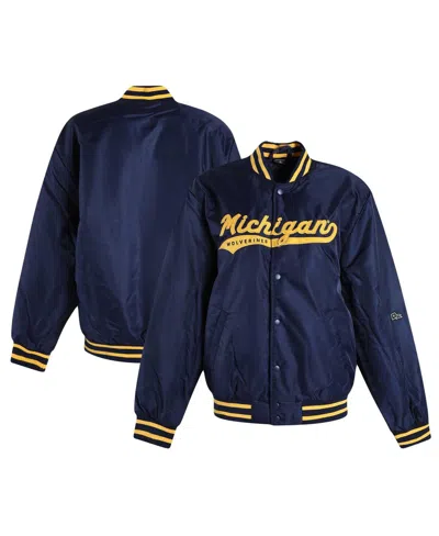 Hype And Vice Women's Navy Michigan Wolverines A-game Varsity Full-snap Jacket In Blue