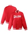 Hype And Vice Women's Scarlet Ohio State Buckeyes A-game Varsity Full-snap Jacket In Scarlet