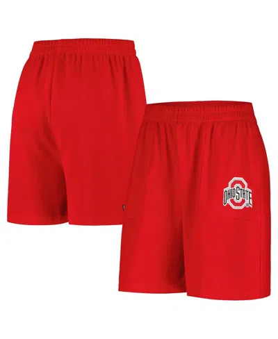 Hype And Vice Women's Scarlet Ohio State Buckeyes Pocket Hit Grand Slam Waffle Shorts In Red