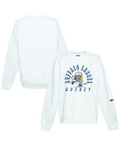 Hype And Vice Women's White Buffalo Sabres Action Mascot Oversized Sweatshirt In Blue