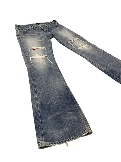 Pre-owned Hype Flare Jeans Blue Way Japan Faded Distress Boot Cut 81