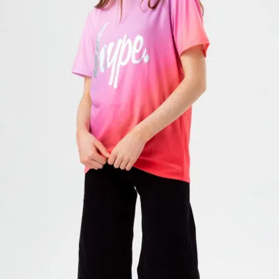Hype Girls Fade Holographic Script T-shirt In Pink