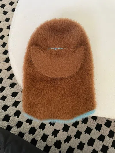 Pre-owned Hype Jacquemus Balaclava Fuzzy Mask Designer Luxury Brown Travis
