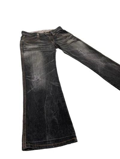 Pre-owned Hype Regular Jeans Edwin Distress Denim Whiskered 17 In Faded Black