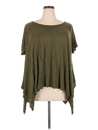 Pre-owned Hype Short Sleeve Top Green Cold Shoulder Neckline Tops