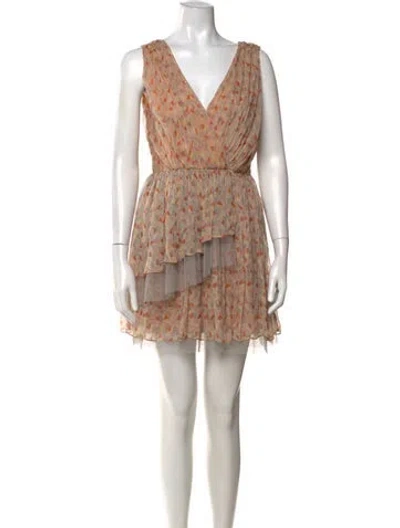 Pre-owned Hype Silk Mini Dress In Neutrals