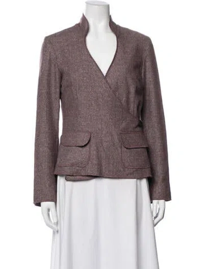 Pre-owned Hype Tweed Pattern Jacket In Purple