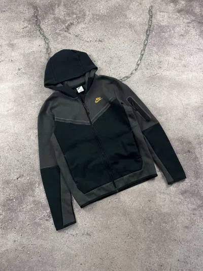 Pre-owned Hype X Nike Tech Fleece Zip Up Hoodie Drill Style In Black Grey
