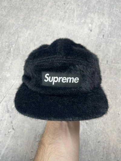 Pre-owned Hype X Supreme Faux Fur Cap Supreme Streetwear Box Logo Hat In Black