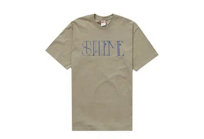 Pre-owned Hype X Supreme Trademark Tee In Stone - Size: Large In Light Olive Green