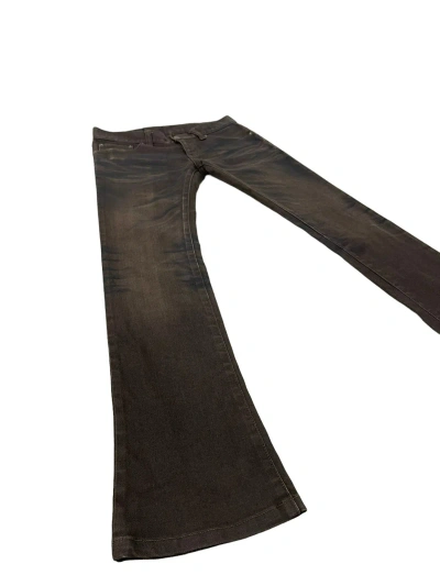 Pre-owned Hype X Tornado Mart Japan Flare Jeans Tornado Mart Skinny Stretch Low Rise 43 In Dark Brown