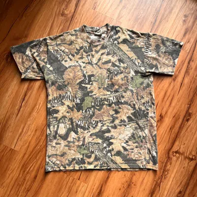 Pre-owned Hype X Vintage Crazy Vintage Essential Mossy Oak Skater Outdoors Camo Tee In Tree Camo