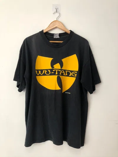 Pre-owned Hype X Vintage Wu Tang Clan Classic Logo "cream" Raptee T Shirt In Black