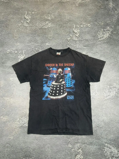 Pre-owned Hype X Vintage Y2k Doctor Who Davros And The Daleks T Shirt In Grey