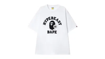 Pre-owned Hypebeast Men's  X A Bathing Ape 20th Anniversary T-shirt In White