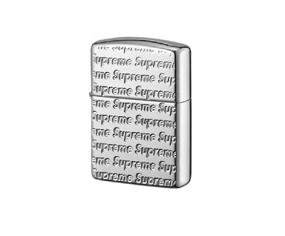Pre-owned Hypebeast X Supreme Repeat Engraved Zippo Silver
